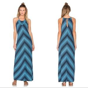 Patagonia Kamala Keyhole Reflection Stripe Maxi Dress Size Small Cotton blend